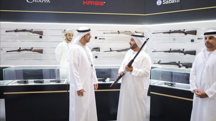 Sheikh Ahmed Al Sharqi Visits Tasleeh Pavilion at Abu Dhabi International Hunting & Equestrian Exhibition